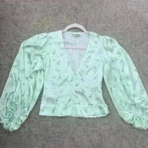 Ganni Silk blouse - Excellent condition Green, Silk Size - 36 FR - US 4
